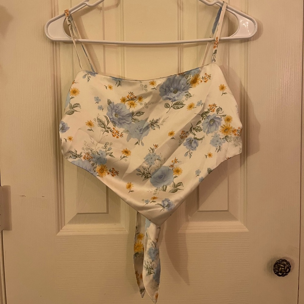 floral silk top
